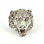 Bague chevalière tête de lion argent 925 - Modèle Orleac