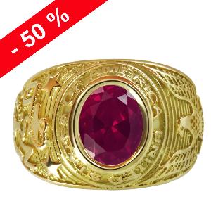 Bague américaine universitaire en or 18k - Modèle Orleac