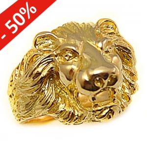 Bague chevalière tête de lion or 18k - Modèle Orleac